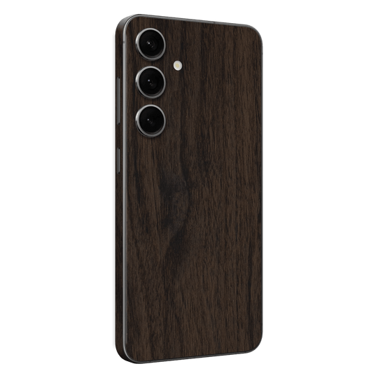 Samsung Galaxy S24 Premium Wood Wooden Dark Walnut Matte Textured Skin Wrap Sticker Decal Cover Protector by QSKINZ | qskinz.com