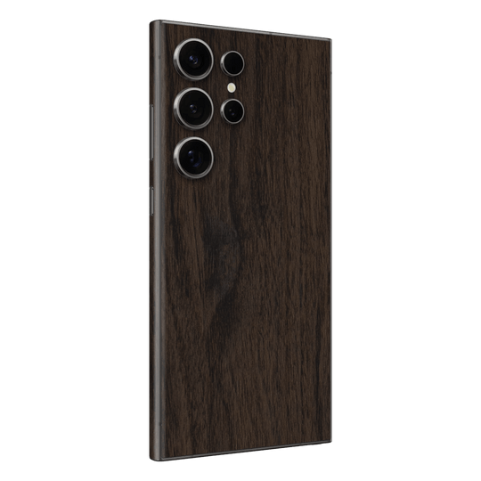 Samsung Galaxy S24 ULTRA Premium Wood Wooden Dark Walnut Matte Textured Skin Wrap Sticker Decal Cover Protector by QSKINZ | qskinz.com