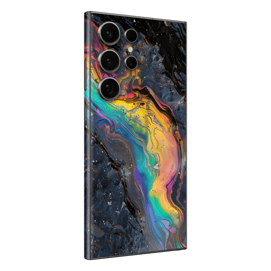 Samsung Galaxy S24 ULTRA Print Printed Custom SIGNATURE Aurora Auroria Stone Marble Rainbow Skin Wrap Sticker Decal Cover Protector by QSKINZ | QSKINZ.COM