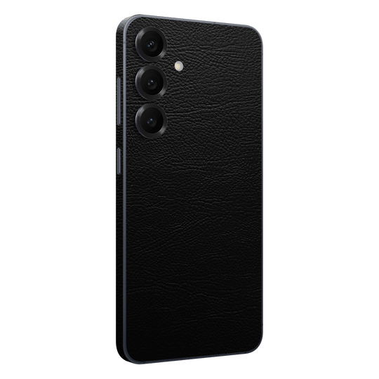 Samsung Galaxy S25 Luxuria BLACK LEATHER Riders Skin Wrap Sticker Decal Cover Protector by QSKINZ | qskinz.com
