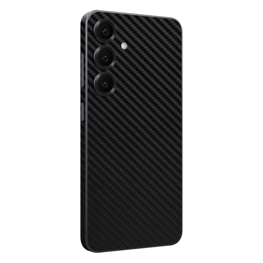 Samsung Galaxy S25+ PLUS Black 3D Textured Carbon Fibre Fiber Skin Wrap Sticker Decal Cover Protector by QSKINZ | qskinz.com