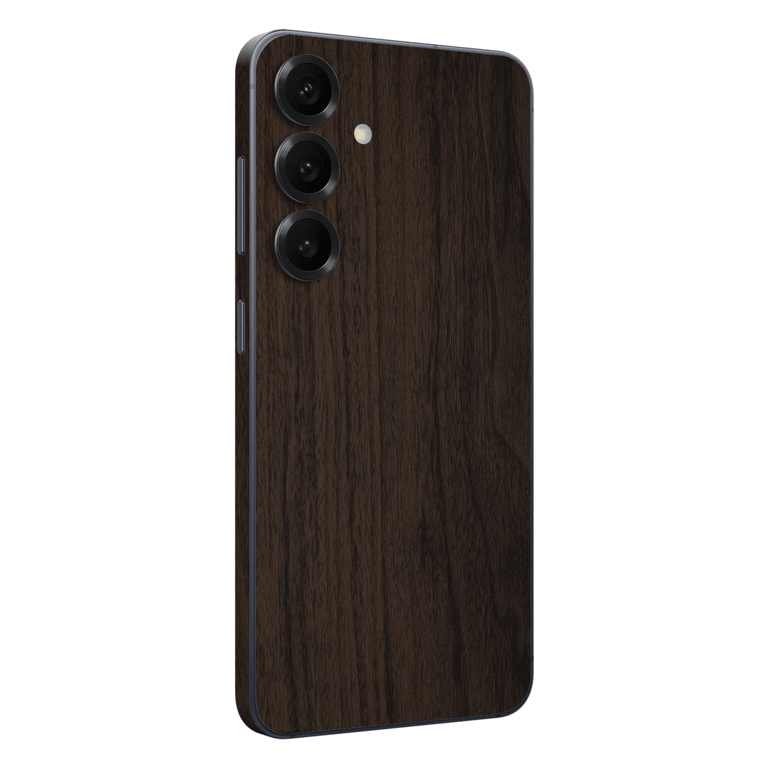 Samsung Galaxy S25+ PLUS Premium Wood Wooden Dark Walnut Matte Textured Skin Wrap Sticker Decal Cover Protector by QSKINZ | qskinz.com