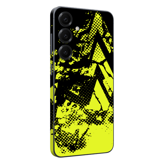 Samsung Galaxy S25 Print Printed Custom SIGNATURE Grunge Yellow Green Trace Skin Wrap Sticker Decal Cover Protector by QSKINZ | QSKINZ.COM