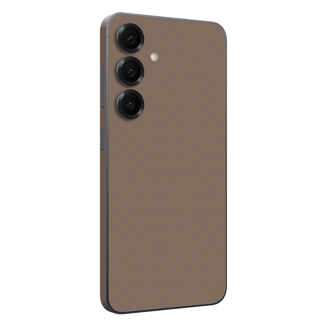 Samsung Galaxy S25 Soft-Touch Matte StealthMatte Mocha Taupe Neutral Skin Wrap Sticker Decal Cover Protector QSKINZ | qskinz.com