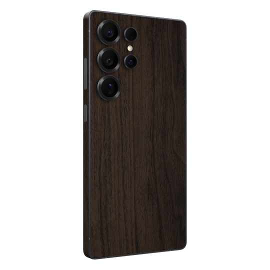 Samsung Galaxy S25 ULTRA Premium Wood Wooden Dark Walnut Matte Textured Skin Wrap Sticker Decal Cover Protector by QSKINZ | qskinz.com