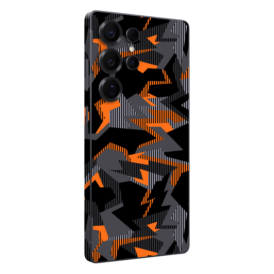 Samsung Galaxy S25 ULTRA Print Printed Custom SIGNATURE Sharp-Edged Orange Camo Camouflage Skin Wrap Sticker Decal Cover Protector by QSKINZ | qskinz.com