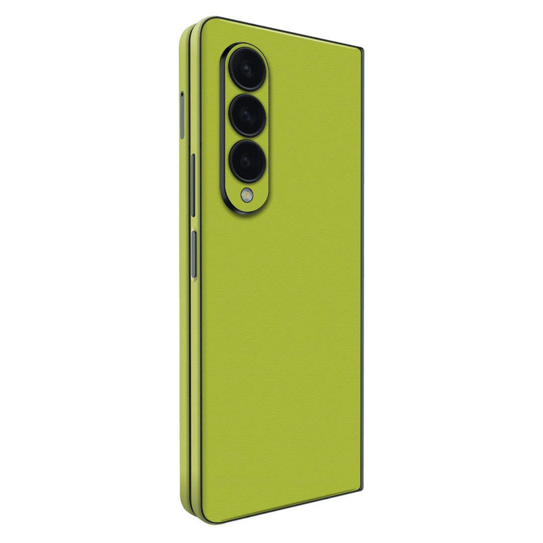 Samsung Galaxy Z FOLD 4 Luxuria Lime Green Matt 3D Textured Skin Wrap Sticker Decal Cover Protector by QSKINZ | qskinz.com