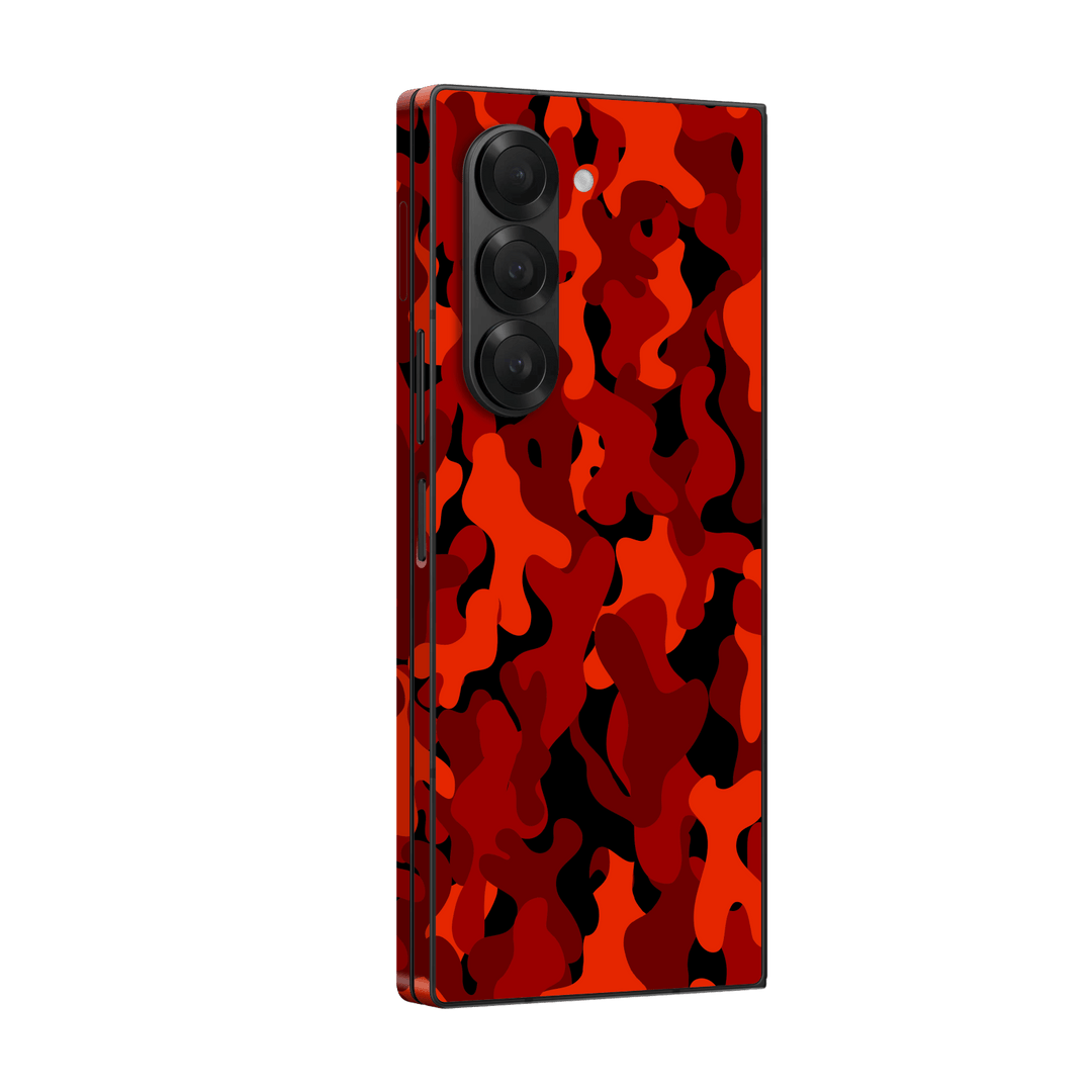 Samsung Galaxy Z FOLD 6 Print Printed Custom SIGNATURE Fire Red Camo Camouflage Skin Wrap Sticker Decal Cover Protector by QSKINZ | QSKINZ.COM