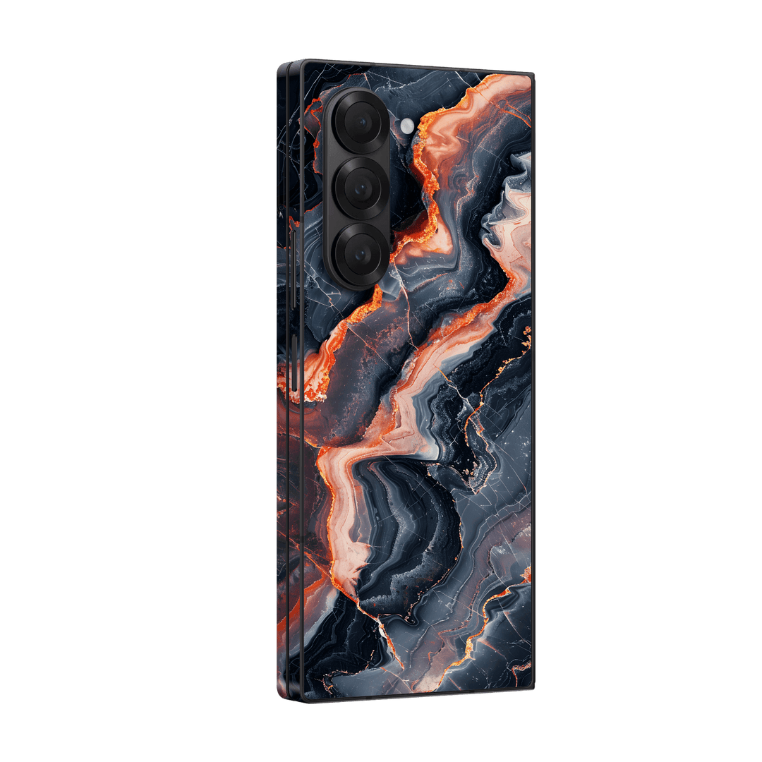 Samsung Galaxy Z FOLD 6 Print Printed Custom SIGNATURE Terra Noir Stone Marble Skin Wrap Sticker Decal Cover Protector by QSKINZ | QSKINZ.COM