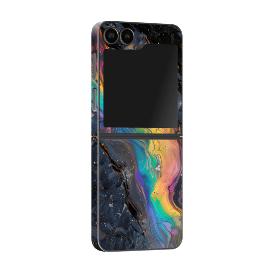 Samsung Galaxy Z Flip 6 Print Printed Custom SIGNATURE Aurora Auroria Stone Marble Rainbow Skin Wrap Sticker Decal Cover Protector by QSKINZ | QSKINZ.COM