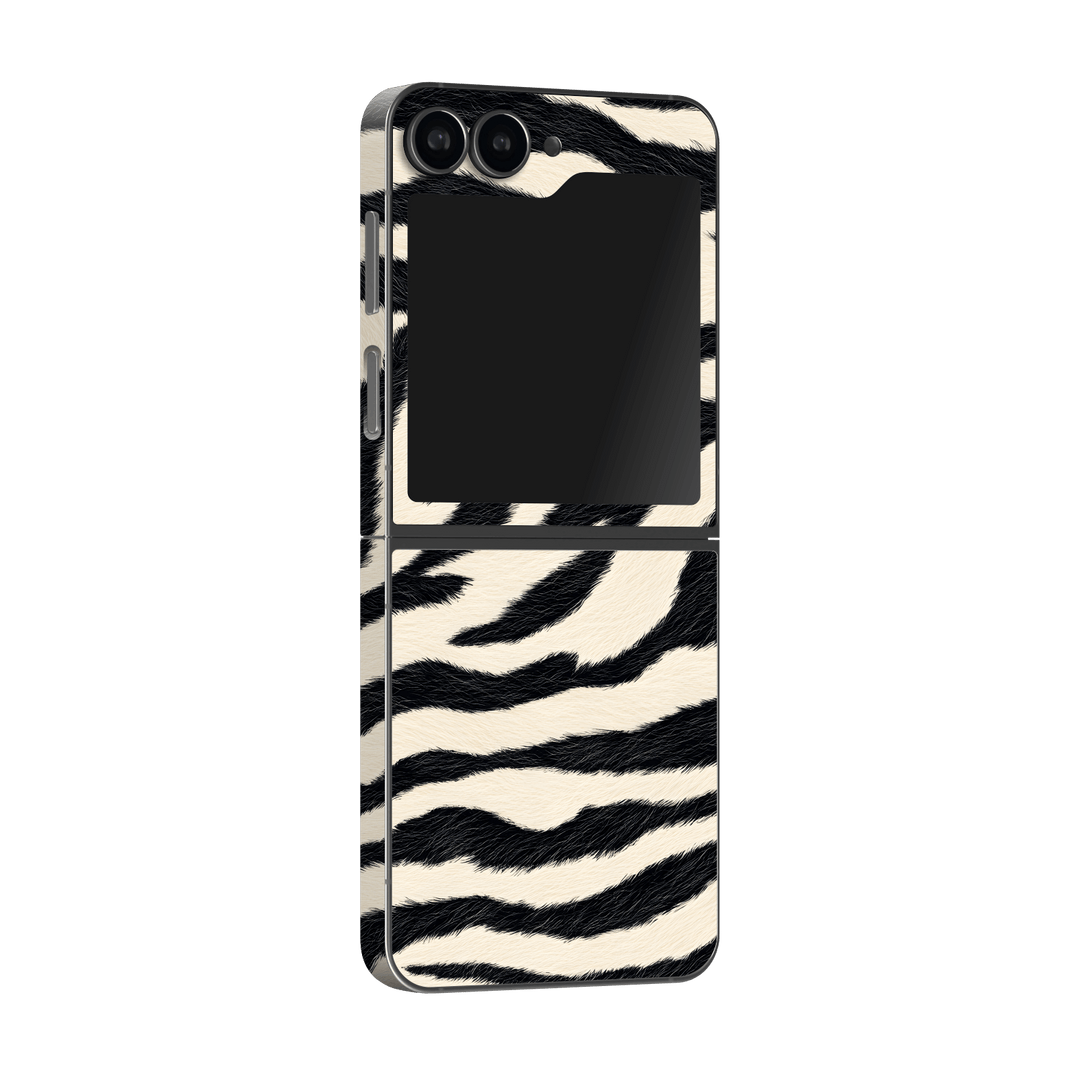 Samsung Galaxy Z Flip 6 Print Printed Custom SIGNATURE Zebré Royale Zebra Print Skin Wrap Sticker Decal Cover Protector by QSKINZ | QSKINZ.COM
