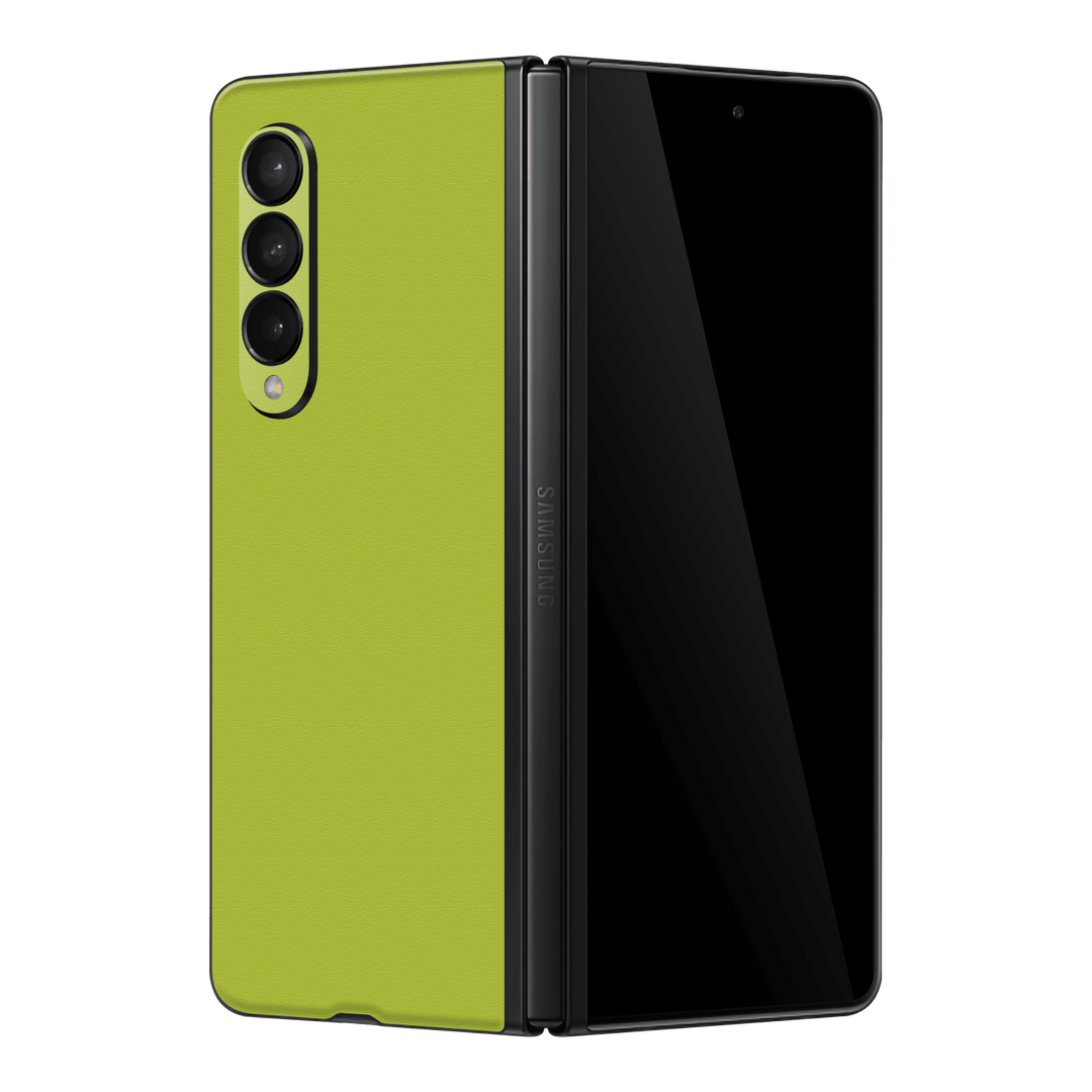 Samsung Galaxy Z Fold 3 Luxuria Lime Green Matt 3D Textured Skin Wrap Sticker Decal Cover Protector by QSKINZ | qskinz.com