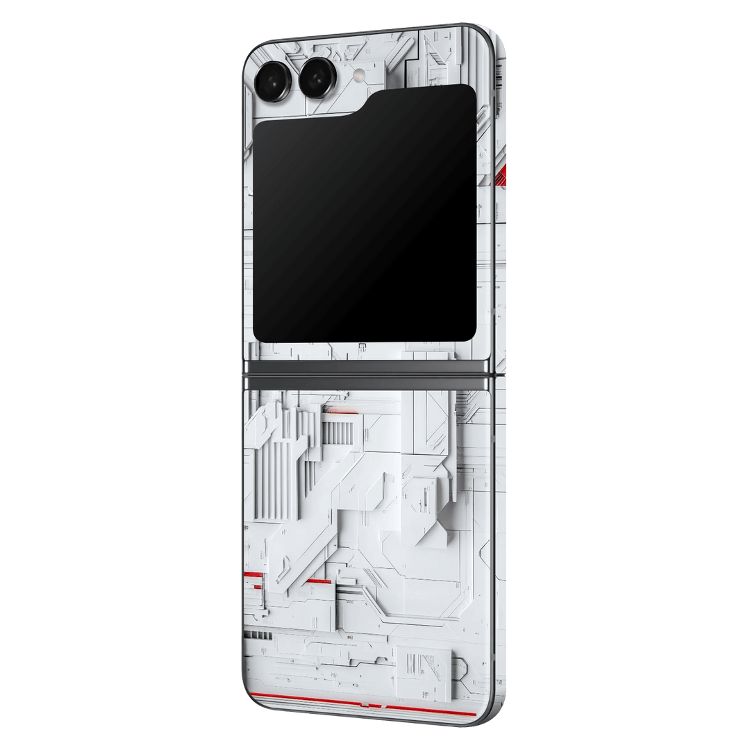 Samsung Z Flip 5 Print Printed Custom SIGNATURE Interstellar White Spaceship Skin Wrap Sticker Decal Cover Protector by QSKINZ | QSKINZ.COM
