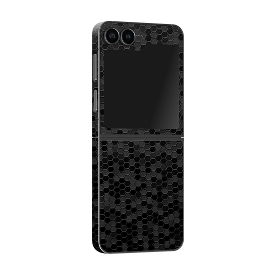 Samsung Galaxy Z Flip 6 (2024) Luxuria Black Honeycomb 3D Textured Skin Wrap Sticker Decal Cover Protector by Qskinz | Qskinz.com