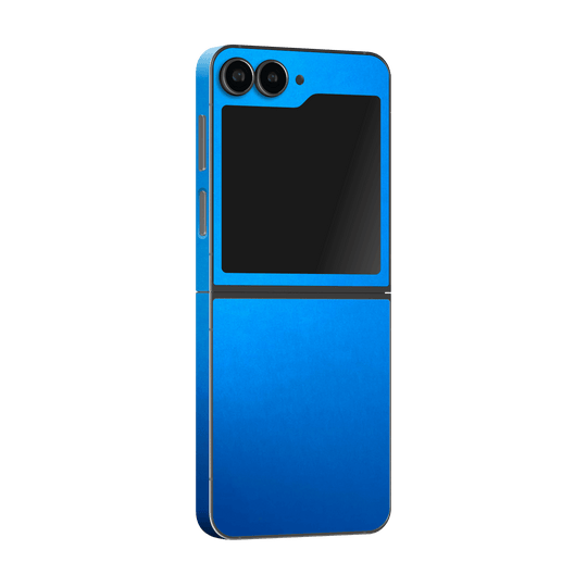 Samsung Galaxy Z Flip 6 (2024) Satin Blue Metallic Matt Matte Skin Wrap Sticker Decal Cover Protector by Qskinz | Qskinz.com