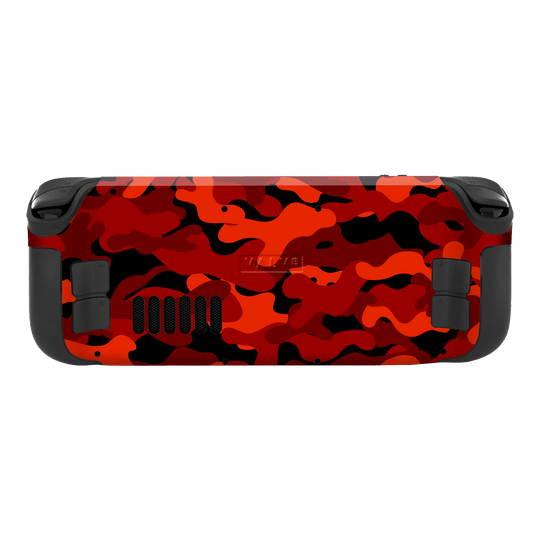 Steam Deck Print Printed Custom SIGNATURE Fire Red Camo Camouflage Skin Wrap Sticker Decal Cover Protector by QSKINZ | QSKINZ.COM