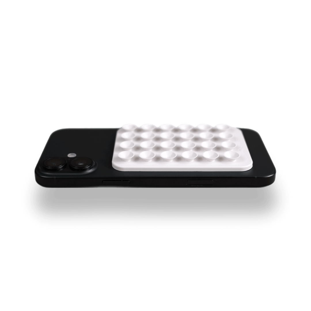 White Soft Touch Liquid Silicone MagSafe Suction Mount by Qskinz