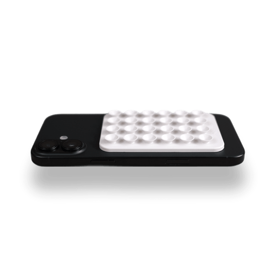 White Soft Touch Liquid Silicone MagSafe Suction Mount by Qskinz