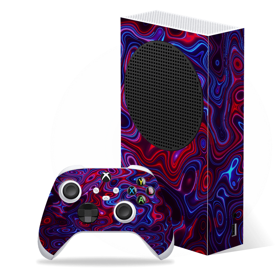 Xbox SERIES S Print Printed Custom SIGNATURE Flux Fusion Purple Neon Skin Wrap Sticker Decal Cover Protector by QSKINZ | QSKINZ.COM