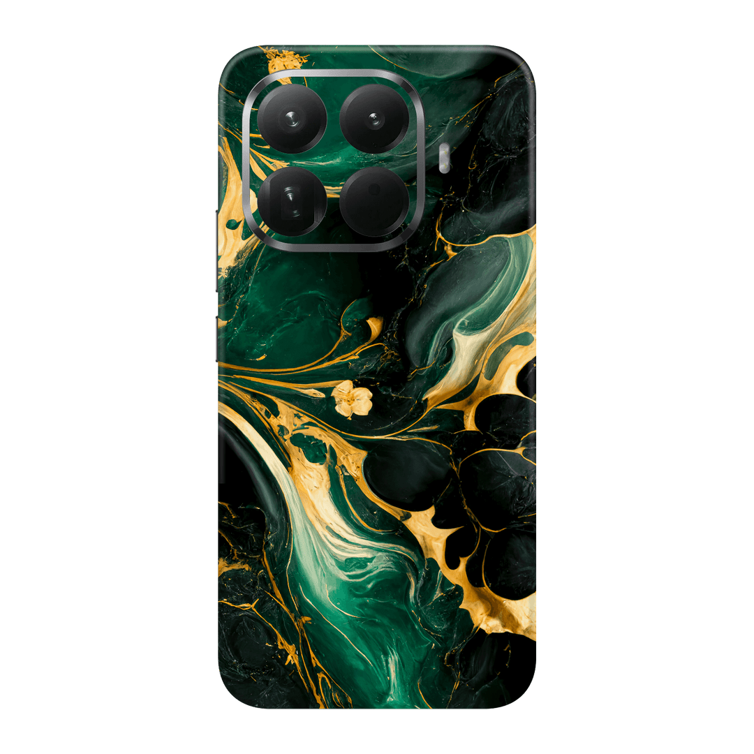 Xiaomi 15T PRO Print Printed Custom SIGNATURE Agate Geode Royal Green Gold Skin Wrap Sticker Decal Cover Protector by QSKINZ | qskinz.com