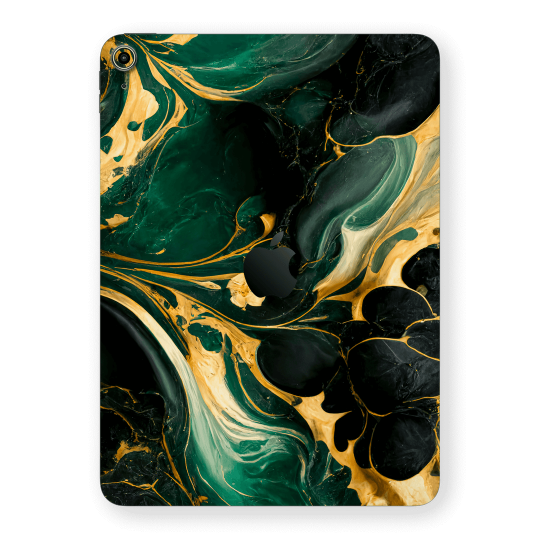 iPad 11 (A16) Print Printed Custom SIGNATURE Agate Geode Royal Green Gold Skin Wrap Sticker Decal Cover Protector by QSKINZ | qskinz.com