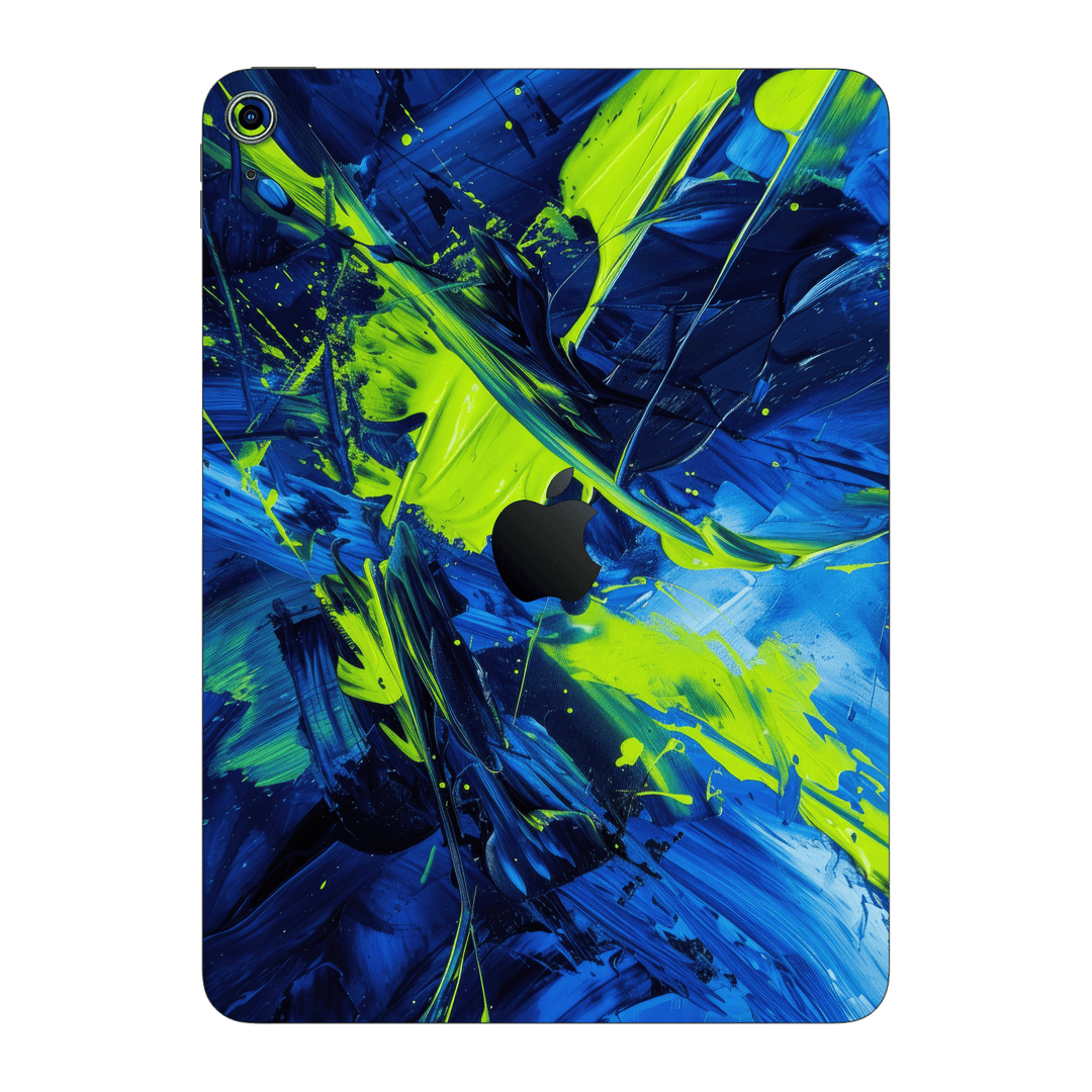 iPad 11 (A16) Print Printed Custom SIGNATURE Glowquatic Neon Yellow Green Blue Skin Wrap Sticker Decal Cover Protector by QSKINZ | QSKINZ.COM