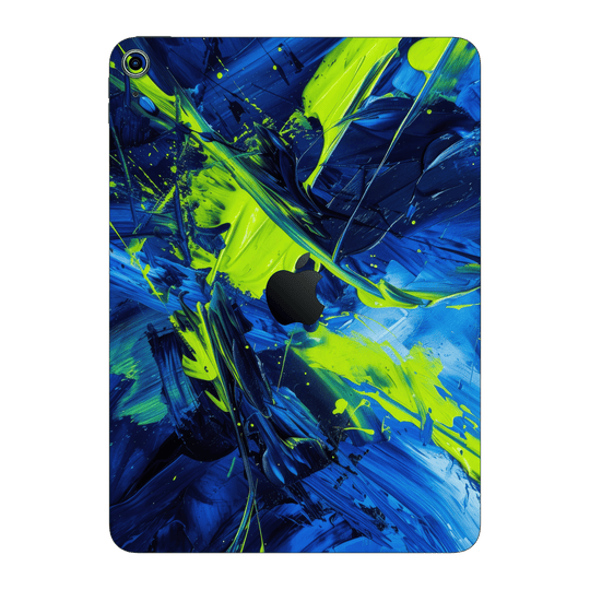 iPad 11 (A16) Print Printed Custom SIGNATURE Glowquatic Neon Yellow Green Blue Skin Wrap Sticker Decal Cover Protector by QSKINZ | QSKINZ.COM