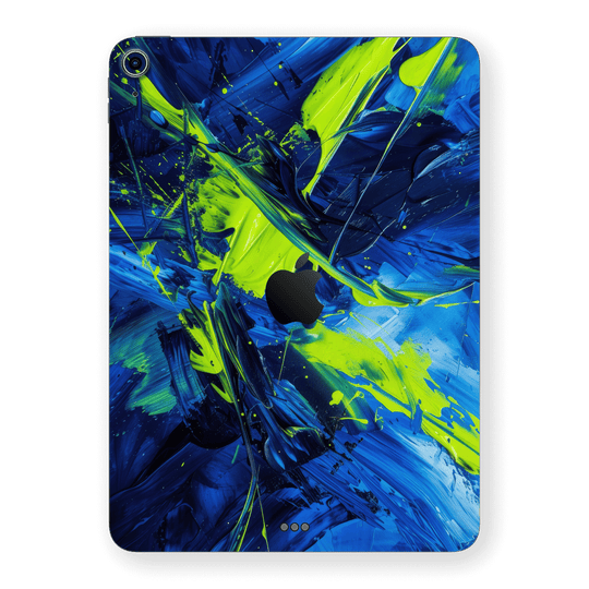 iPad Air 13” (M3) Print Printed Custom SIGNATURE Glowquatic Neon Yellow Green Blue Skin Wrap Sticker Decal Cover Protector by QSKINZ | QSKINZ.COM