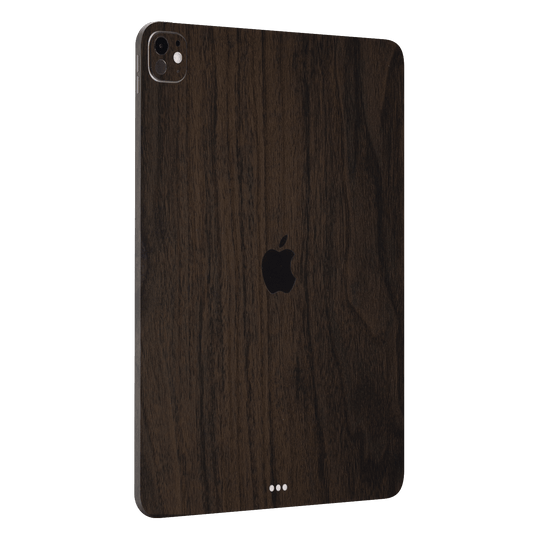 iPad PRO 13” (M4, 2024) Premium Wood Wooden Dark Walnut Matte Textured Skin Wrap Sticker Decal Cover Protector by QSKINZ | qskinz.com