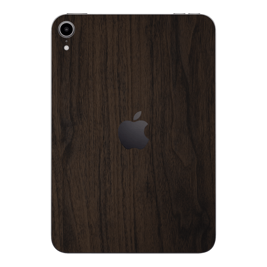 iPad mini 7 (2024, A17 Pro) Premium Wood Wooden Dark Walnut Matte Textured Skin Wrap Sticker Decal Cover Protector by QSKINZ | qskinz.com