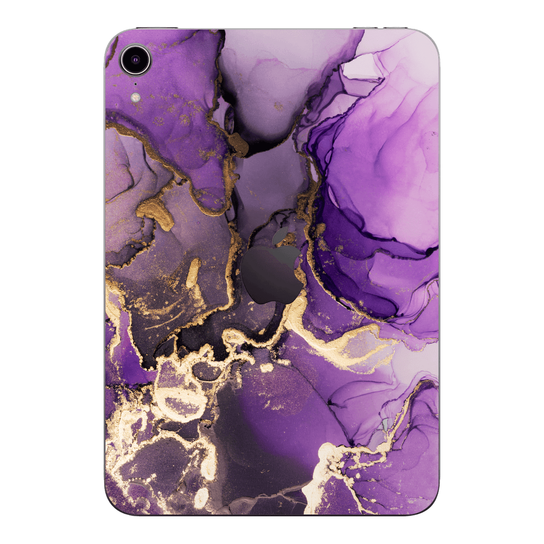 iPad mini 7 (2024, A17 Pro) Print Printed Custom SIGNATURE AGATE GEODE Purple-Gold Skin Wrap Sticker Decal Cover Protector by QSKINZ | qskinz.com
