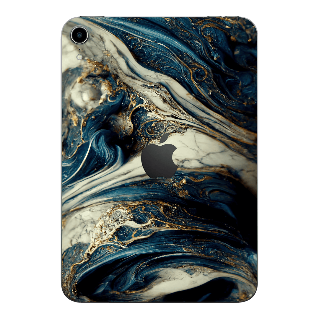 iPad mini 7 (2024, A17 Pro) Printed Custom SIGNATURE Agate Geode Naia Ocean Blue Stone Skin Wrap Sticker Decal Cover Protector by QSKINZ | qskinz.com