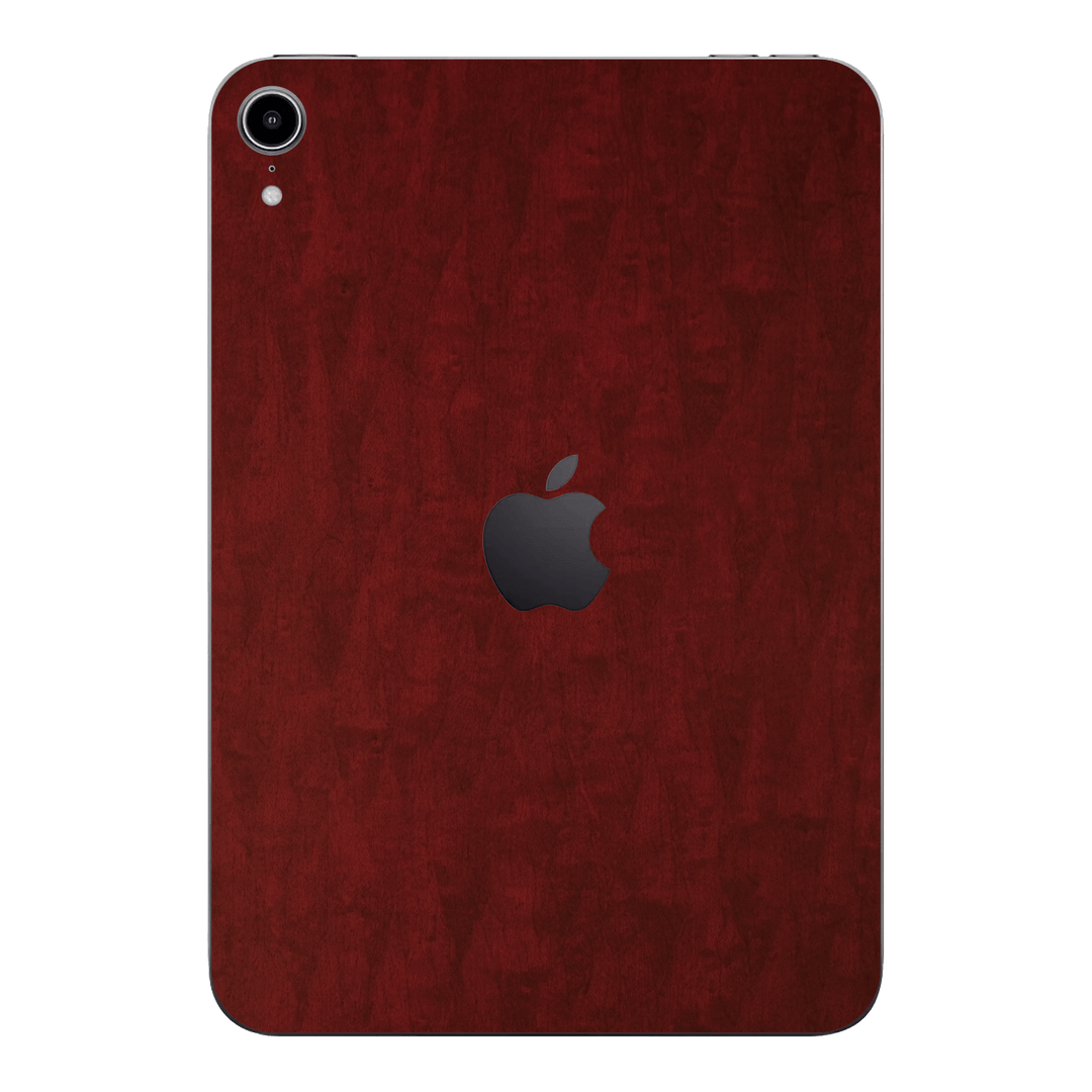 iPad mini 7 (2024, A17 Pro) Scarlet Red Wood Wooden Satin Skin Wrap Sticker Decal Cover Protector by QSKINZ | qskinz.com