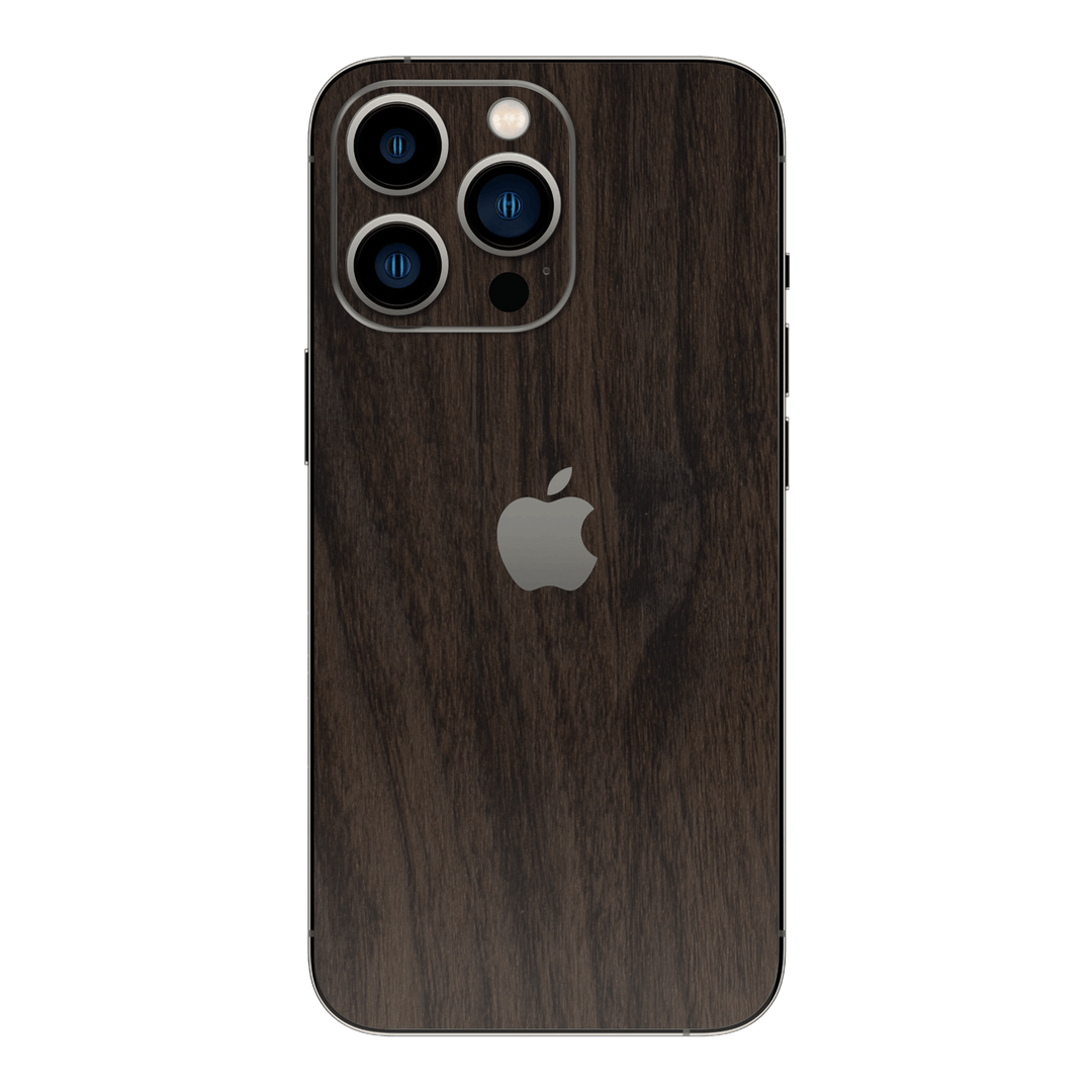 iPhone 13 PRO Premium Wood Wooden Dark Walnut Matte Textured Skin Wrap Sticker Decal Cover Protector by QSKINZ | qskinz.com