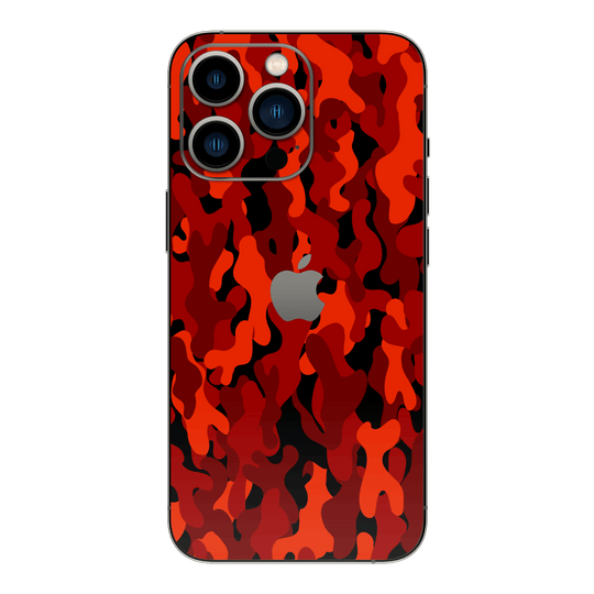 iPhone 13 PRO Print Printed Custom SIGNATURE Fire Red Camo Camouflage Skin Wrap Sticker Decal Cover Protector by QSKINZ | QSKINZ.COM
