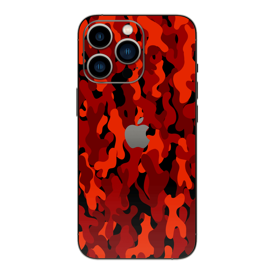 iPhone 13 Pro MAX Print Printed Custom SIGNATURE Fire Red Camo Camouflage Skin Wrap Sticker Decal Cover Protector by QSKINZ | QSKINZ.COM