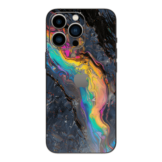 iPhone 14 PRO Print Printed Custom SIGNATURE Aurora Auroria Stone Marble Rainbow Skin Wrap Sticker Decal Cover Protector by QSKINZ | QSKINZ.COM