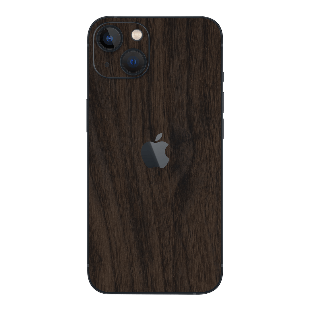 iPhone 14 Plus Premium Wood Wooden Dark Walnut Matte Textured Skin Wrap Sticker Decal Cover Protector by QSKINZ | qskinz.com