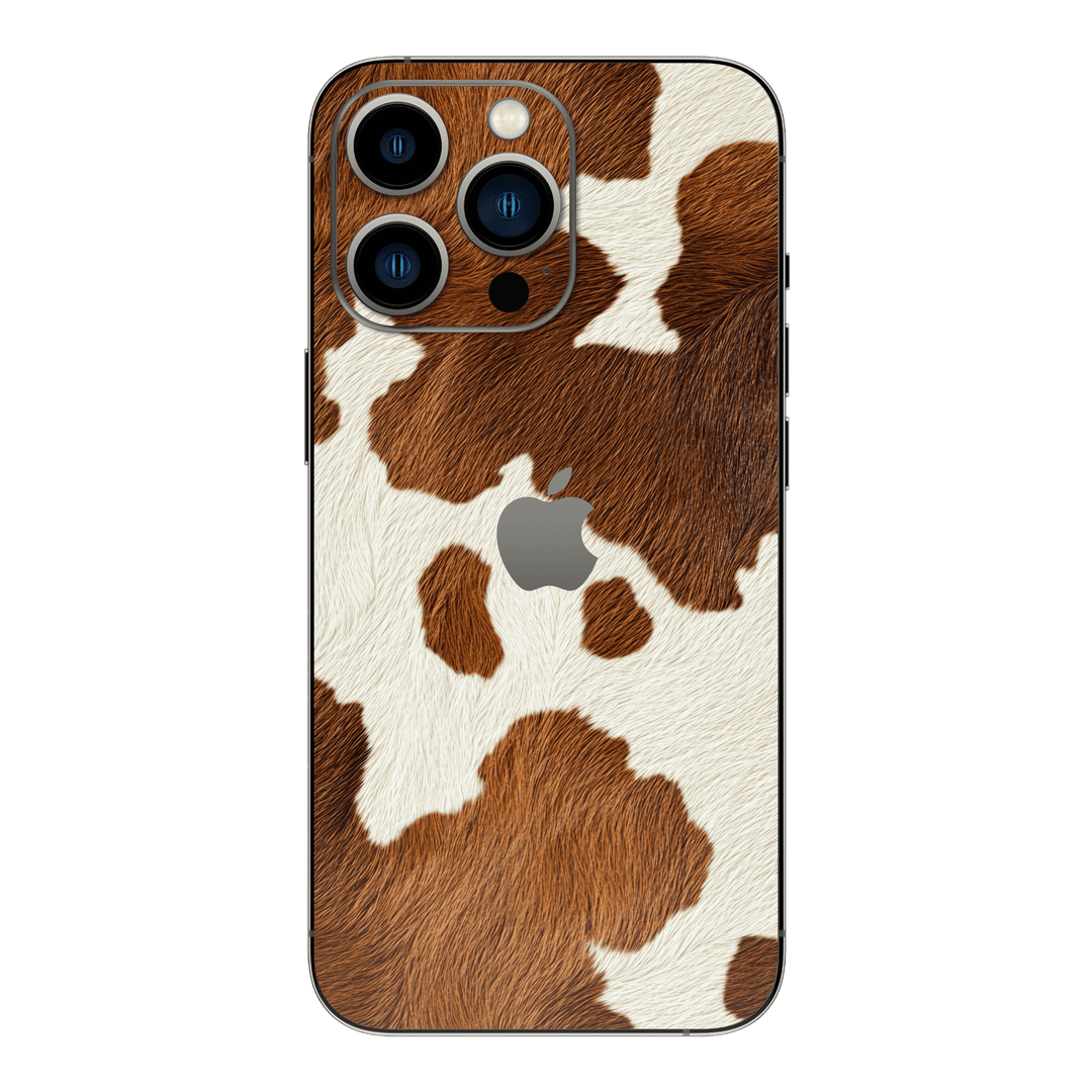 iPhone 14 Pro MAX  Print Printed Custom SIGNATURE MOO Cow Print Cowhide Skin Wrap Sticker Decal Cover Protector by QSKINZ | QSKINZ.COM