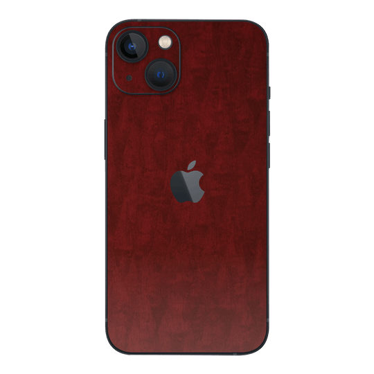 iPhone 15 Plus Scarlet Red Wood Wooden Satin Skin Wrap Sticker Decal Cover Protector by QSKINZ | qskinz.com