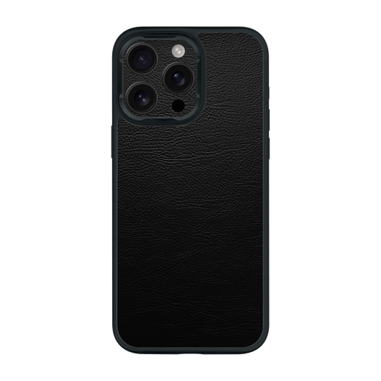 iPhone 15 Pro MAX Qcaze Luxuria BLACK LEATHER Riders Case by QSKINZ | qskinz.com