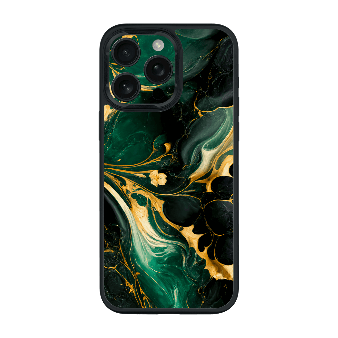 iPhone 15 Pro MAX Qcaze Print Printed Custom SIGNATURE Agate Geode Royal Green Gold Case by QSKINZ | qskinz.com