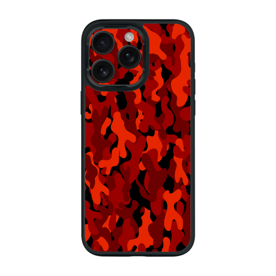 iPhone 15 Pro MAX Qcaze Print Printed Custom SIGNATURE Fire Red Camo Camouflage Case by QSKINZ | QSKINZ.COM