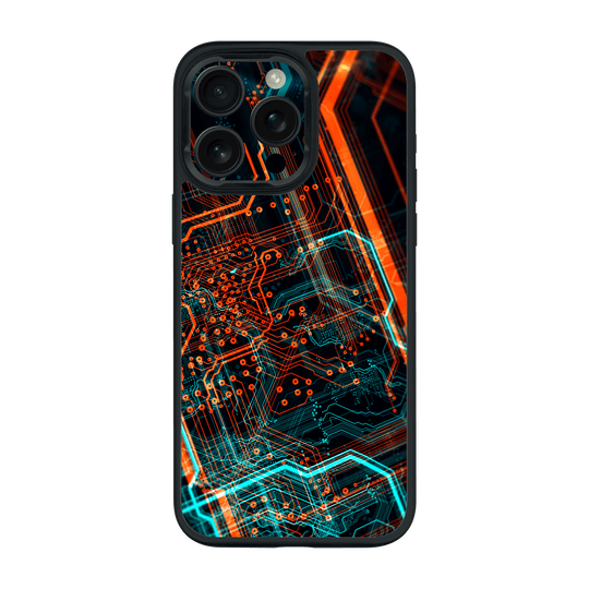 iPhone 15 Pro MAX Qcaze Print Printed Custom SIGNATURE NEON PCB Board Case by QSKINZ | qskinz.com