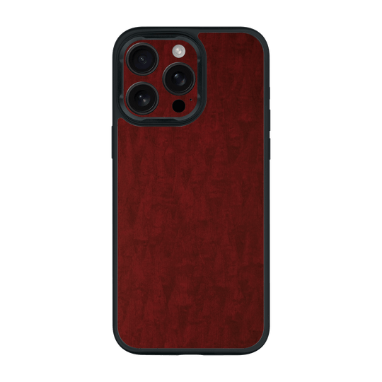 iPhone 15 Pro MAX Qcaze Scarlet Red Wood Wooden Satin Case by QSKINZ | qskinz.com