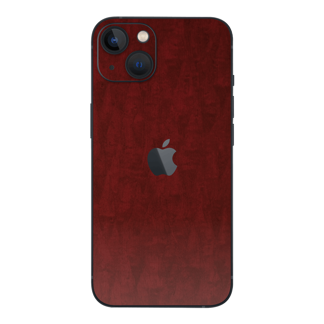 iPhone 15 Scarlet Red Wood Wooden Satin Skin Wrap Sticker Decal Cover Protector by QSKINZ | qskinz.com