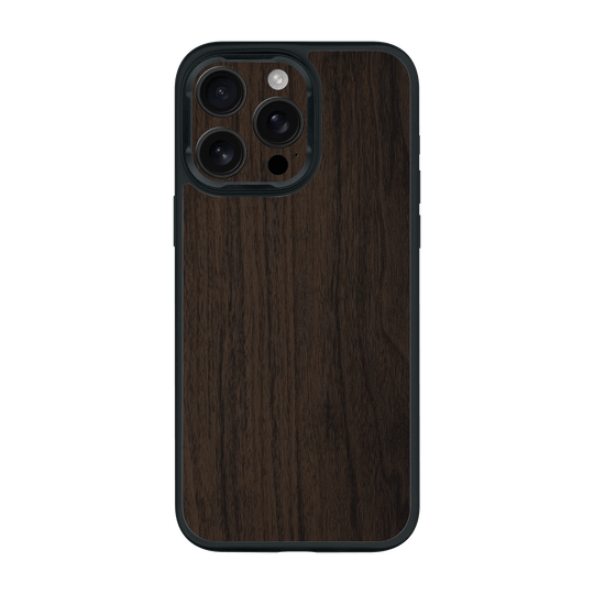 iPhone 16 PRO Premium Wood Wooden Dark Walnut Matte Textured Case by QSKINZ | qskinz.com