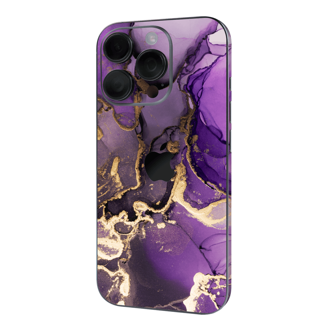 iPhone 16 PRO Print Printed Custom SIGNATURE AGATE GEODE Purple-Gold Skin Wrap Sticker Decal Cover Protector QSKINZ | qskinz.com