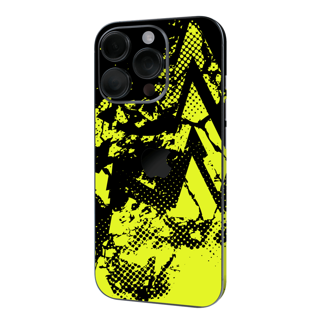 iPhone 16 PRO Print Printed Custom SIGNATURE Grunge Yellow Green Trace Skin Wrap Sticker Decal Cover Protector QSKINZ | QSKINZ.COM