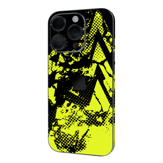 iPhone 16 PRO Print Printed Custom SIGNATURE Grunge Yellow Green Trace Skin Wrap Sticker Decal Cover Protector QSKINZ | QSKINZ.COM